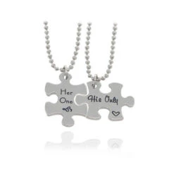 His And Hers Puzzle Piece Necklace