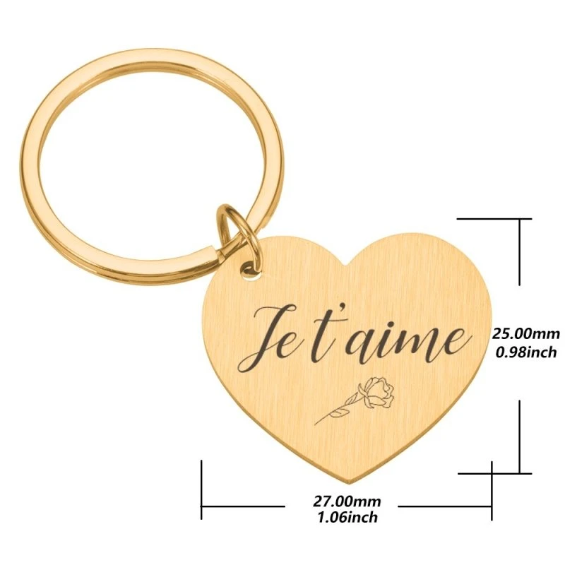 Je T'aime Keychain For Couples - Image 2