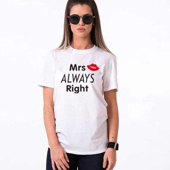 Always Right T Shirt For Couples - Image 6