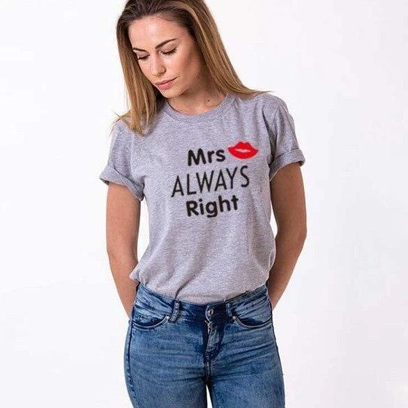 Always Right T Shirt For Couples - Image 4