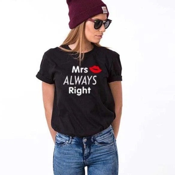 Always Right T Shirt For Couples - Image 2