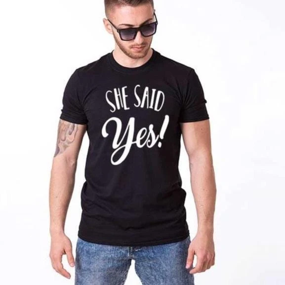 Matching Couple Shirts She Said Yes - Image 3