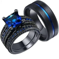 Blue Couple Rings