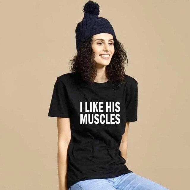 I Like His Muscles Shirt For Couples - Image 3
