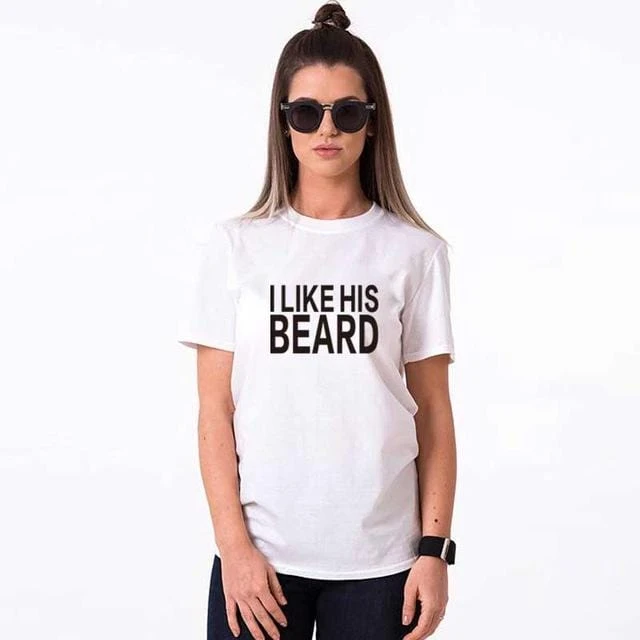 I Like His Beard Husband And Wife Matching Shirts - Image 4