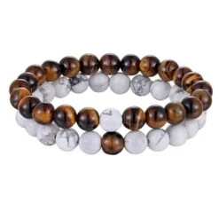 Brown And White Bracelets For Couples