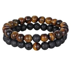 Tiger Eye Bead Bracelet For Couples