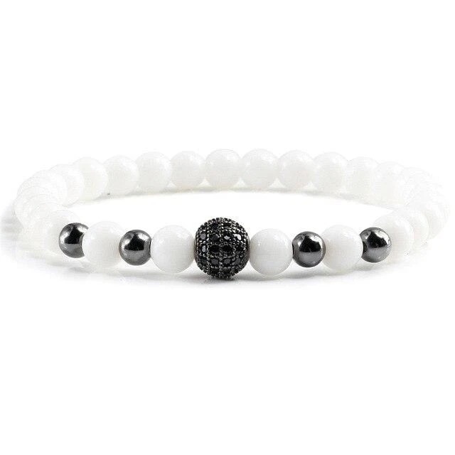 Black And White Bead Couple Bracelet - Image 4