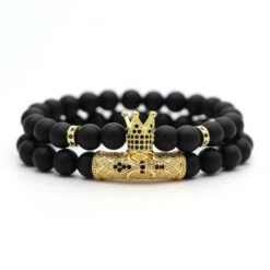 Gold Couple Crown Bracelets