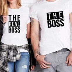 Matching Couple Shirts His And Her The Real Boss