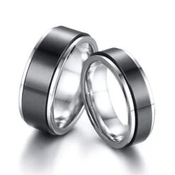 Black And Silver Wedding Rings