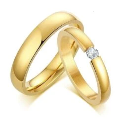 Couple Wedding Ring Set Gold