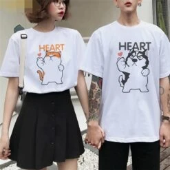Funny Couples Shirts Cat Dog