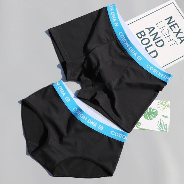 Black And Blue Couple Underwear