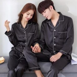 Silk Christmas Pajamas Couples