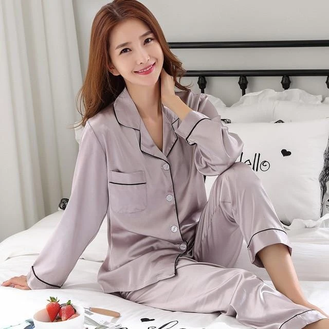 Silk Christmas Pajamas Couples - Image 13