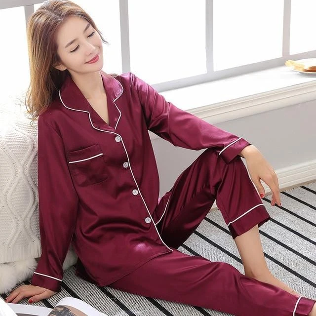 Silk Christmas Pajamas Couples - Image 10