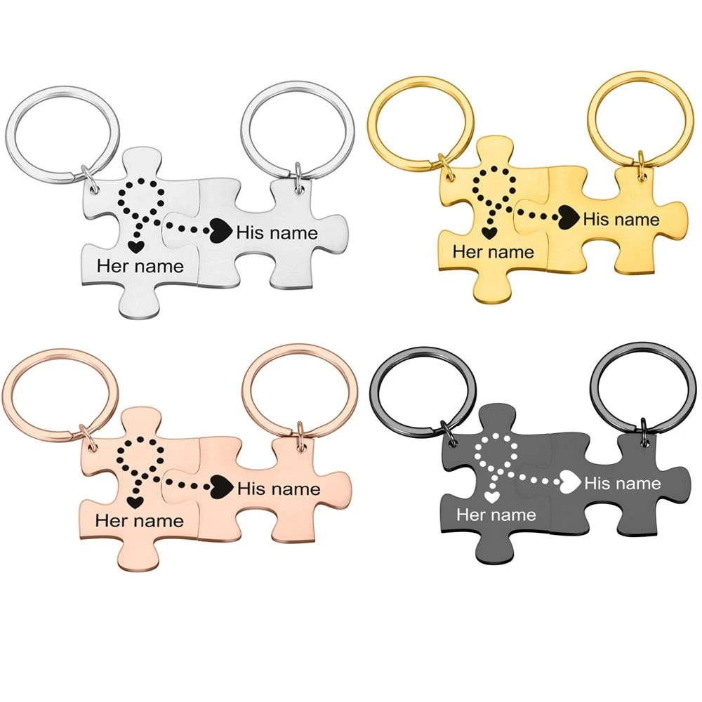 Personalized Puzzle Piece Keychain