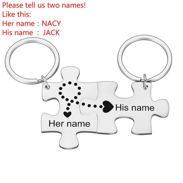 Personalized Puzzle Piece Keychain - Image 2