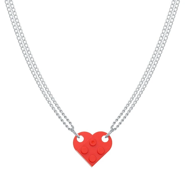 Lego Brick Heart Necklace