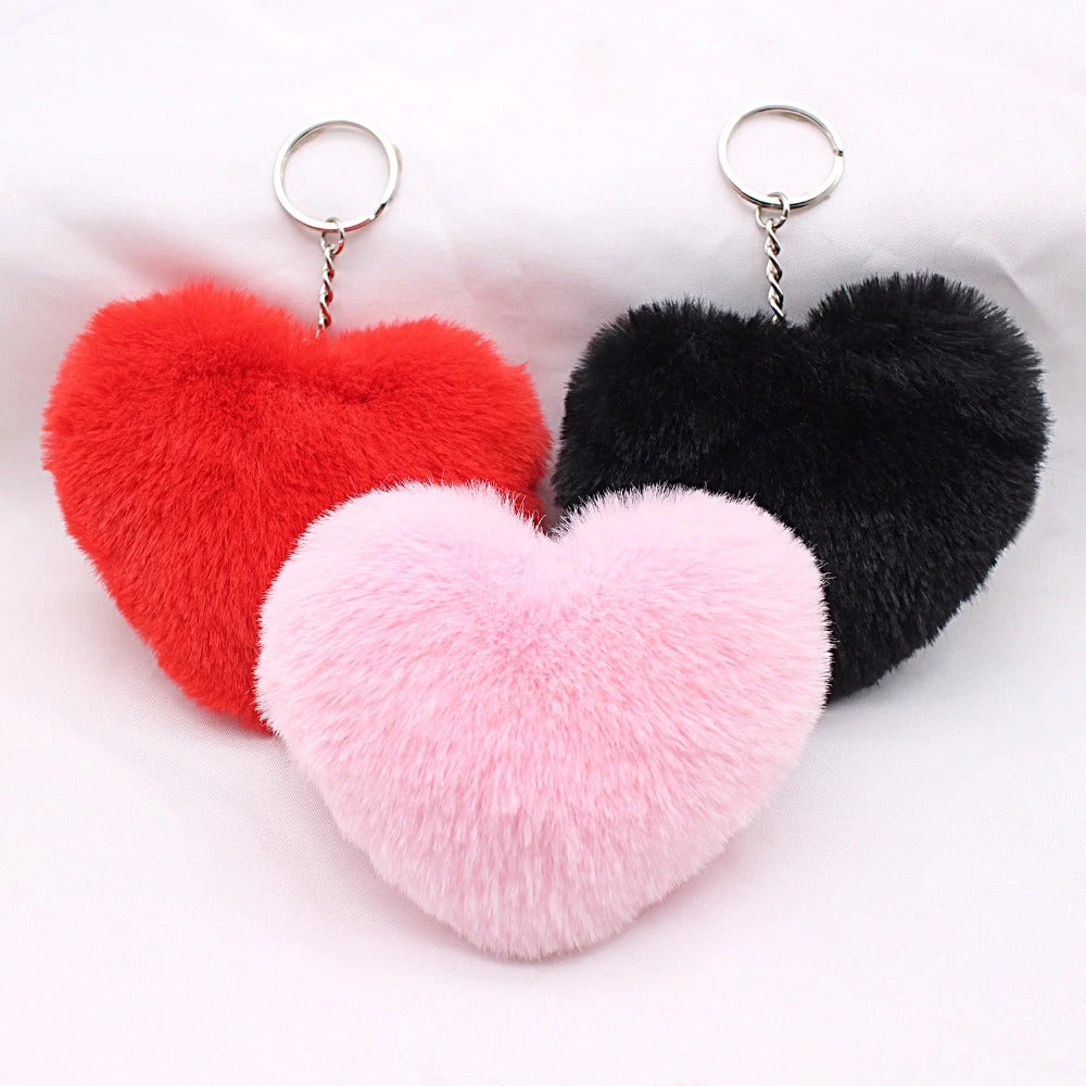 Heart Pom Pom Keychain - Image 2