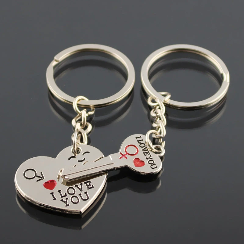 Heart And Key Keychain For Couples - Image 2
