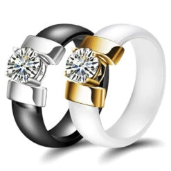 Black And White Promise Ring Sets For Couples