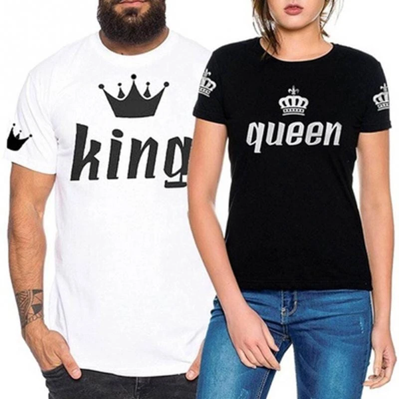 Couple T-shirt King And Queen Crown Shirts