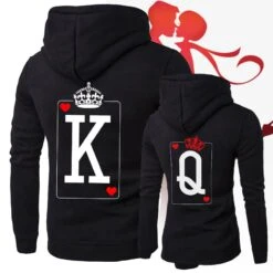King And Queen Cards Couple Hoodies