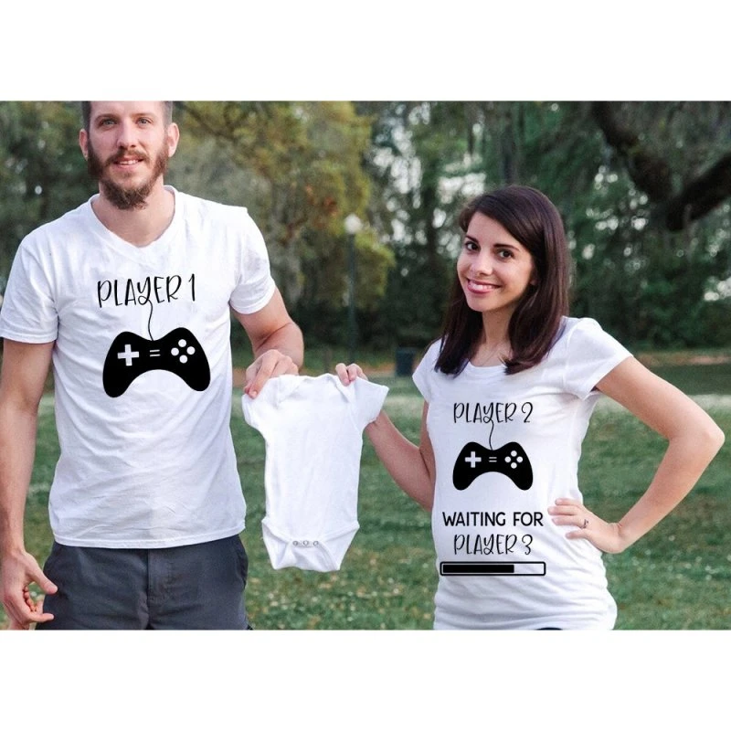 Pregnant Geek Couple Shirts - Image 6