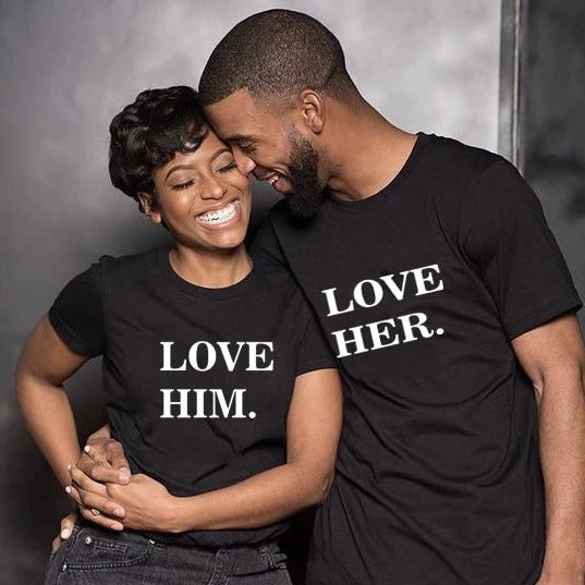 I Love Him I Love Her Couple Shirts - Image 2